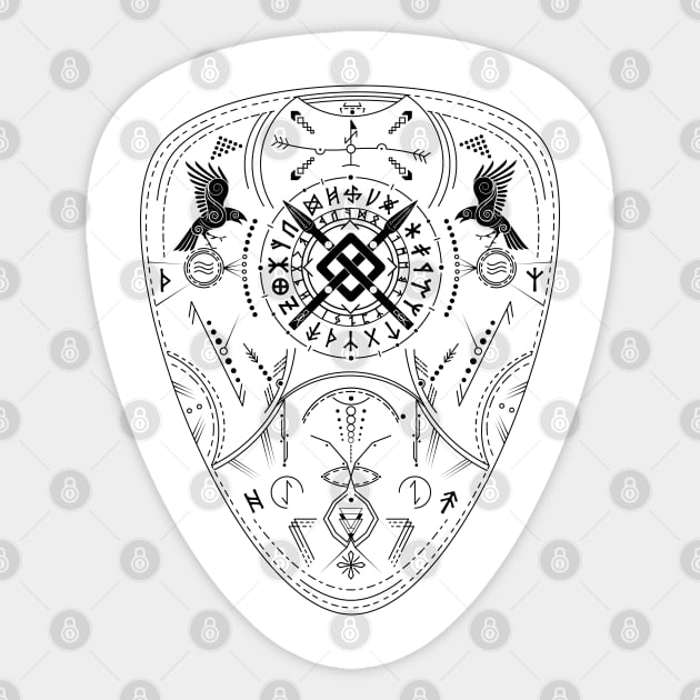 Twin Ravens of Odin | Norse Pagan Symbol Sticker by CelestialStudio